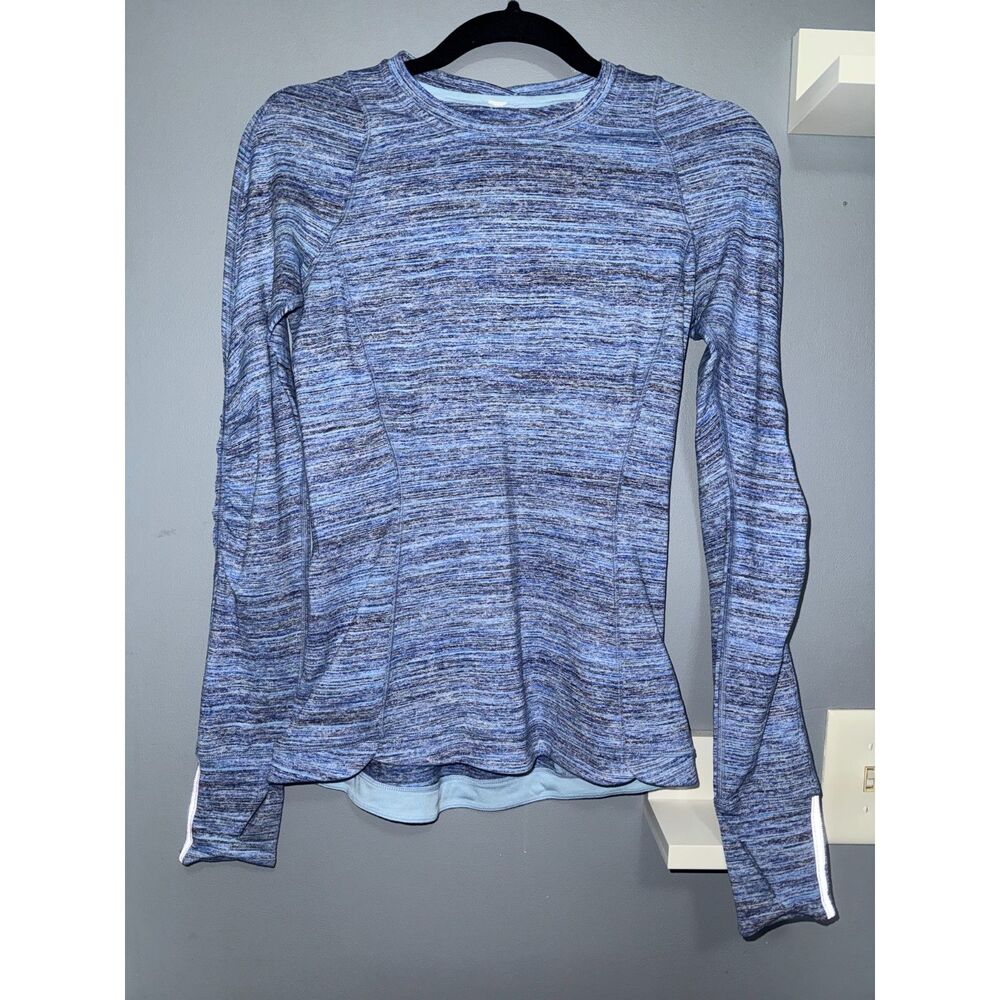 Lululemon Runderful Blue Heathered Long Sleeve Shirt | Size 4 | Activewear